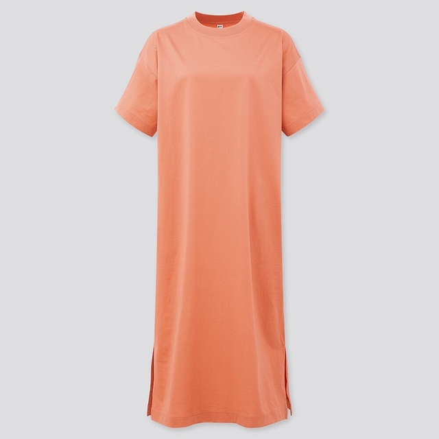 マーセライズコットンロングTワンピース(半袖)