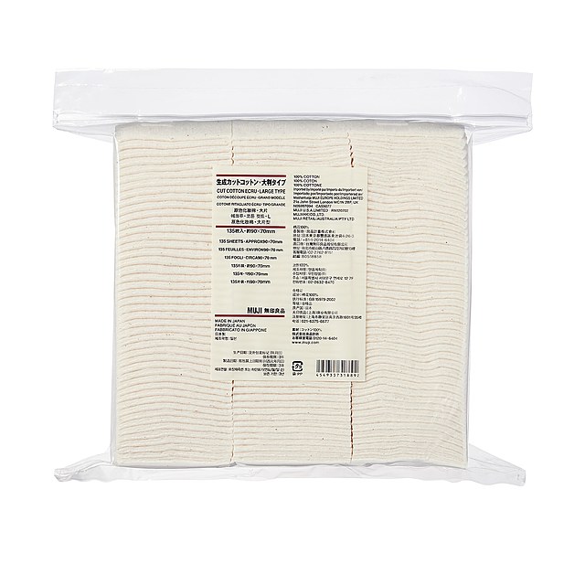 生成カットコットン・大判タイプ 135枚入・約90x70mm