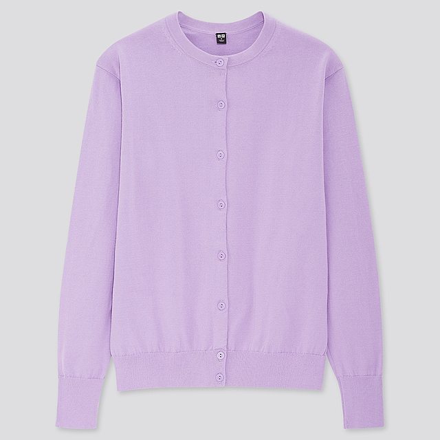 UVカットスーピマコットンクルーネックカーディガン（長袖）