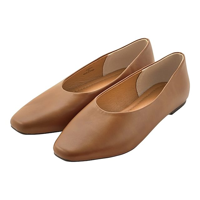 Vカットシフォンフラットシューズ