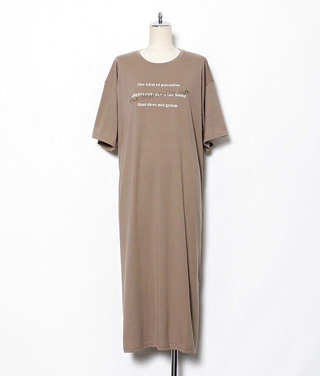巾着BAGとロゴTシャツワンピース