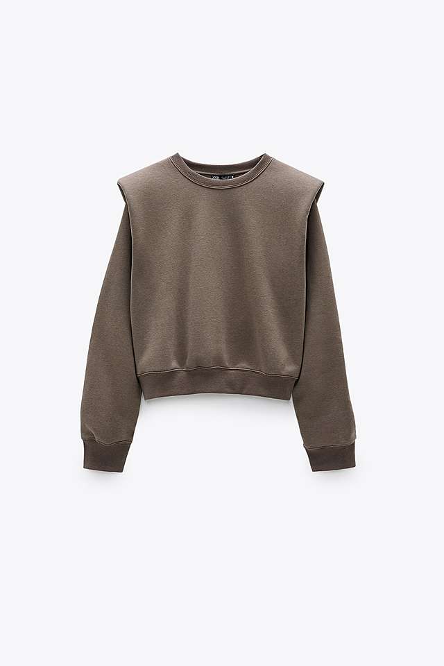 ショルダーパッド入りスウェットシャツ