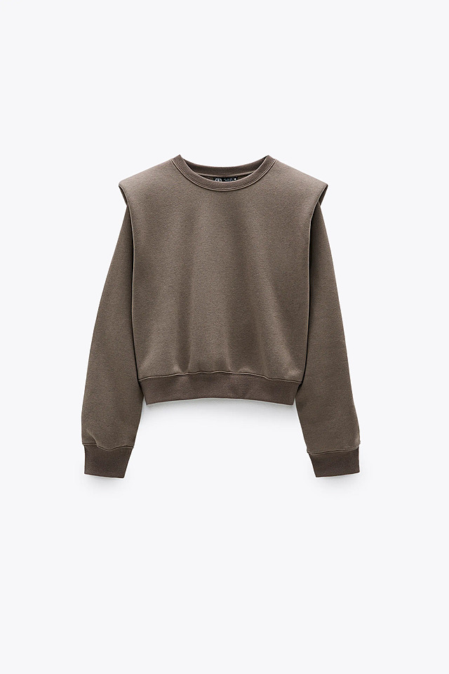 ショルダーパッド入りスウェットシャツ