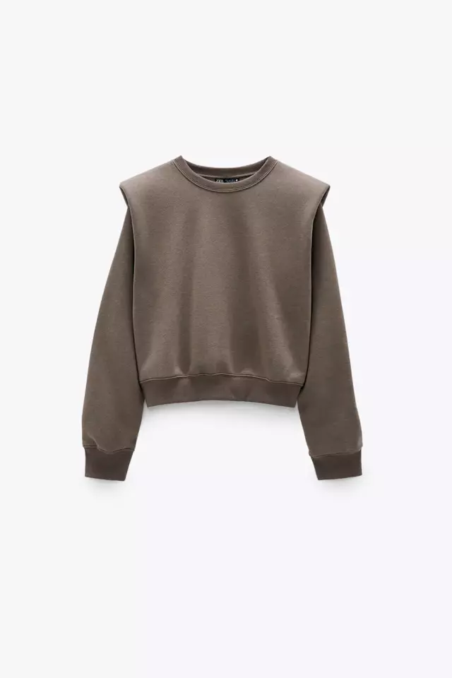 ショルダーパッド入りスウェットシャツ
