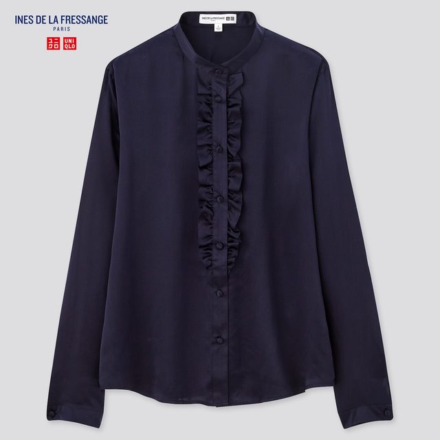 シルクフリルブラウス（長袖）