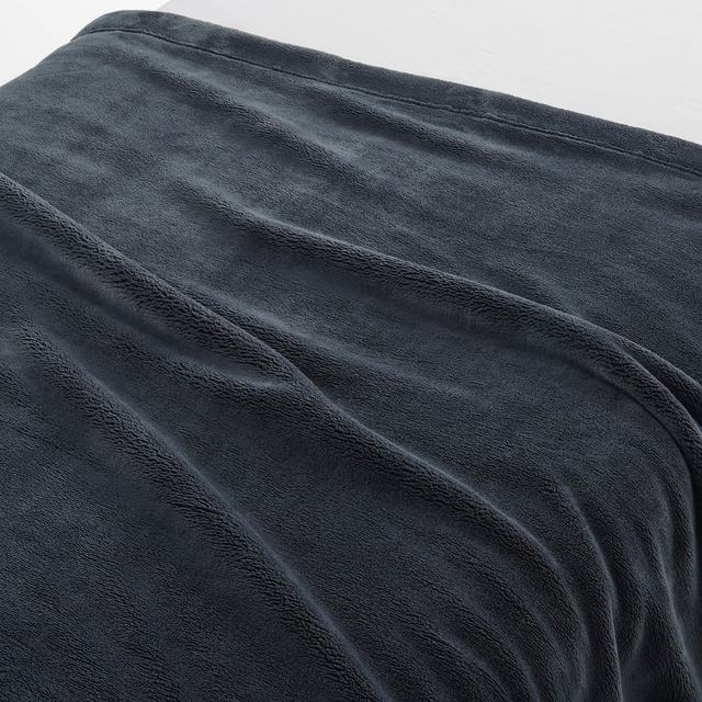 あたたかファイバームレにくい厚手毛布・S/チャコール 140×200cm