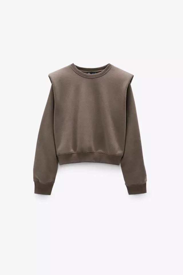 ショルダーパッド入りスウェットシャツ