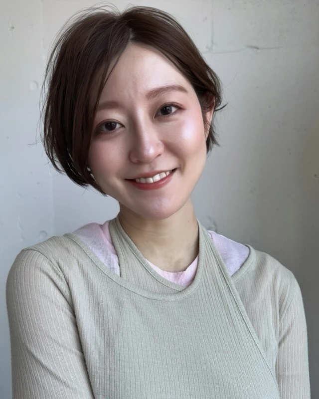 キュートな前下がりボブ 正面