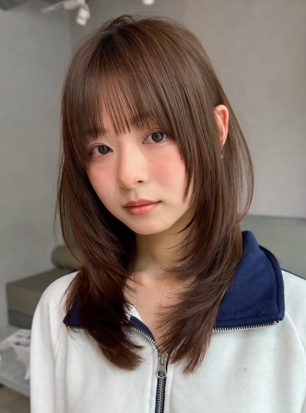 2026年 夏 透明感カラー グレージュ レイヤーミディアム