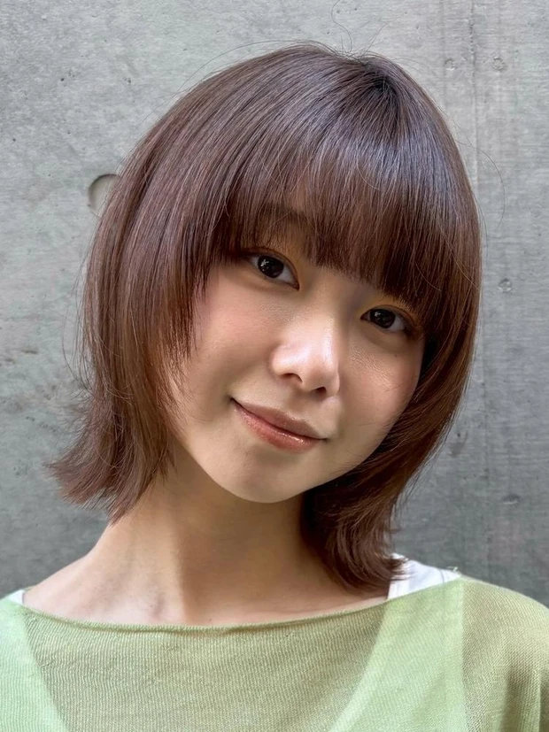 2026年 夏 透明感カラー シアーベージュブラウン ボブ