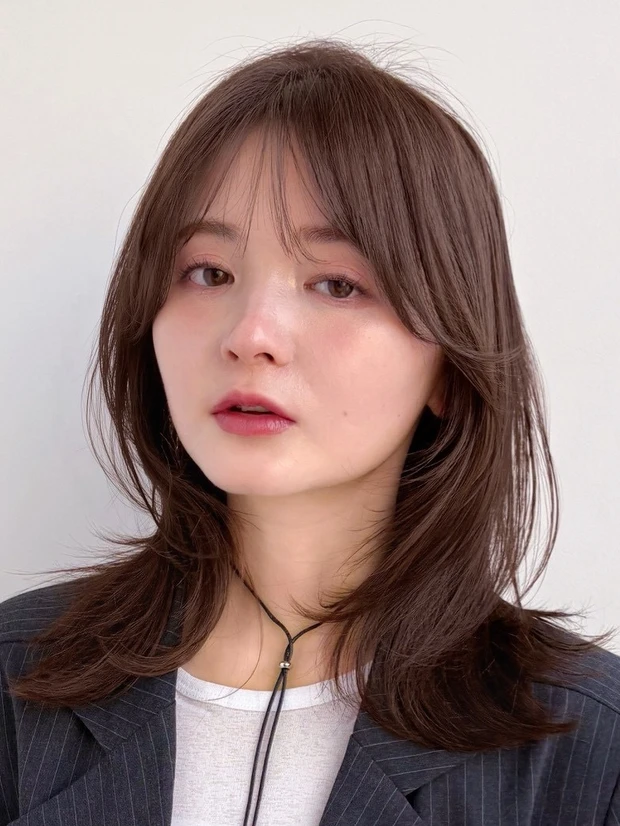 夏におすすめの髪型 ヘアスタイル 大人の雰囲気を醸すくびれミディアムレイヤー