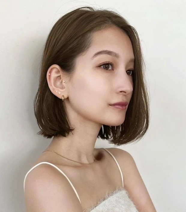 ヘアカタログ ボブ ボブヘア 前髪なし 正面