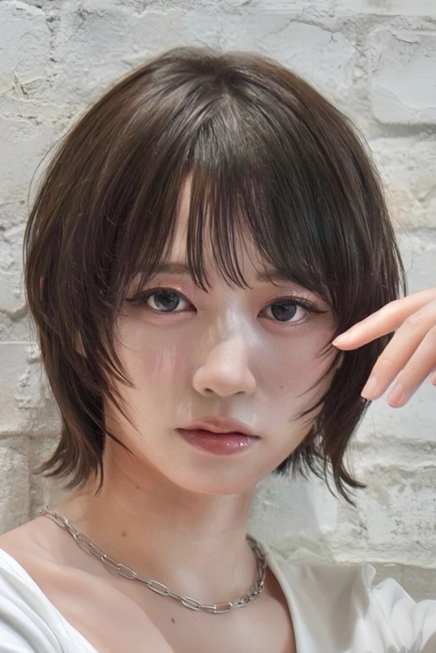 韓国風　髪型　ハッシュカット×小顔ボブ