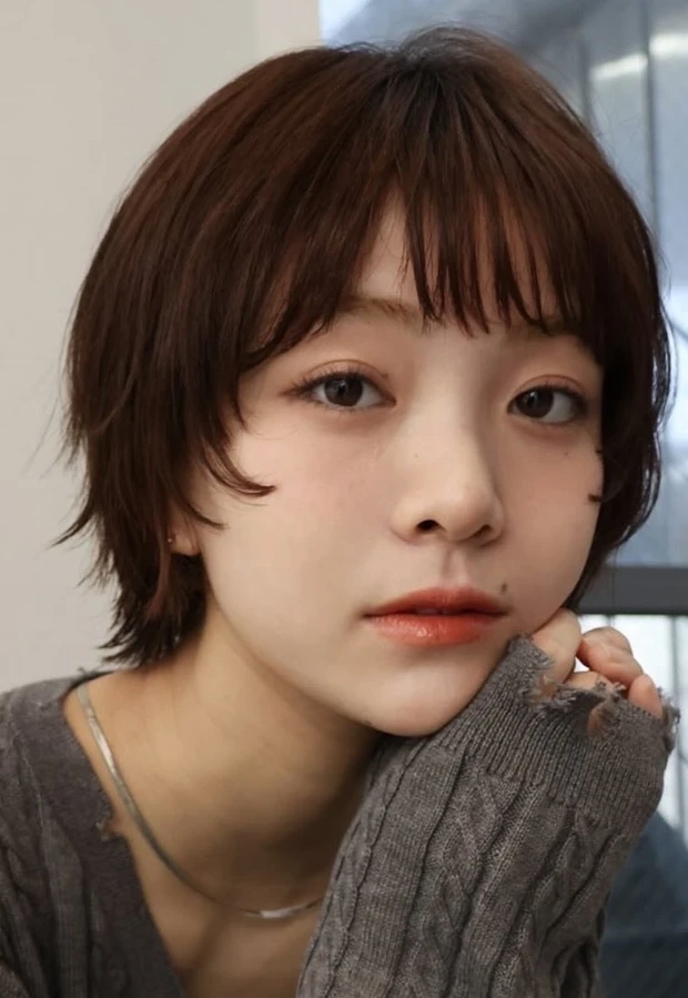 ヘアカタログ　ショート　ショートヘア　前髪あり　正面　ウルフ