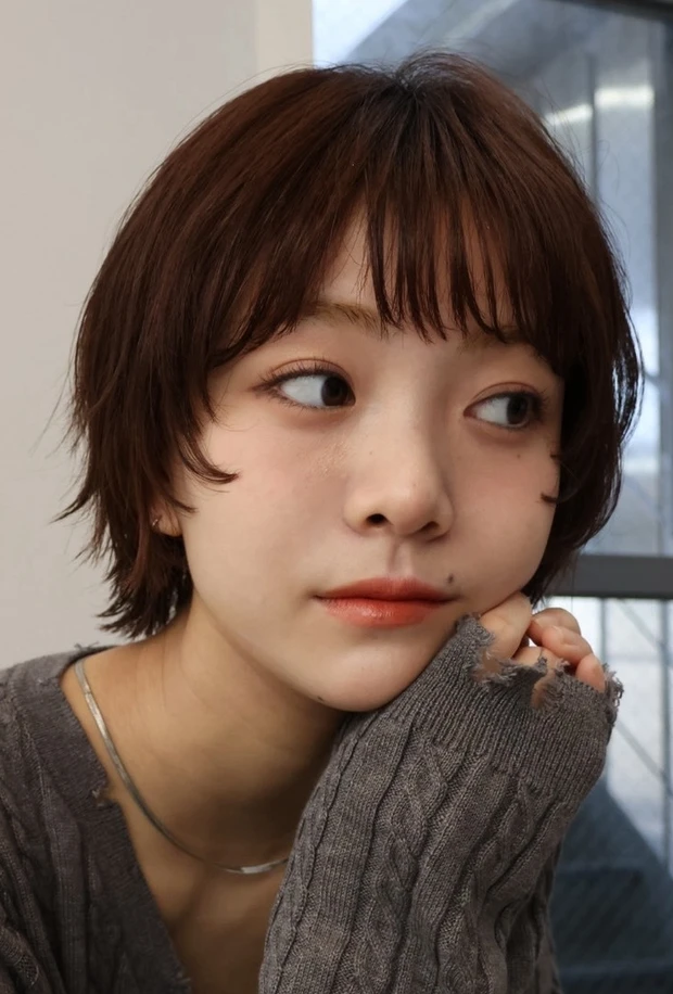 ヘアカタログ　ショート　ショートヘア　前髪あり　サイド　ウルフ