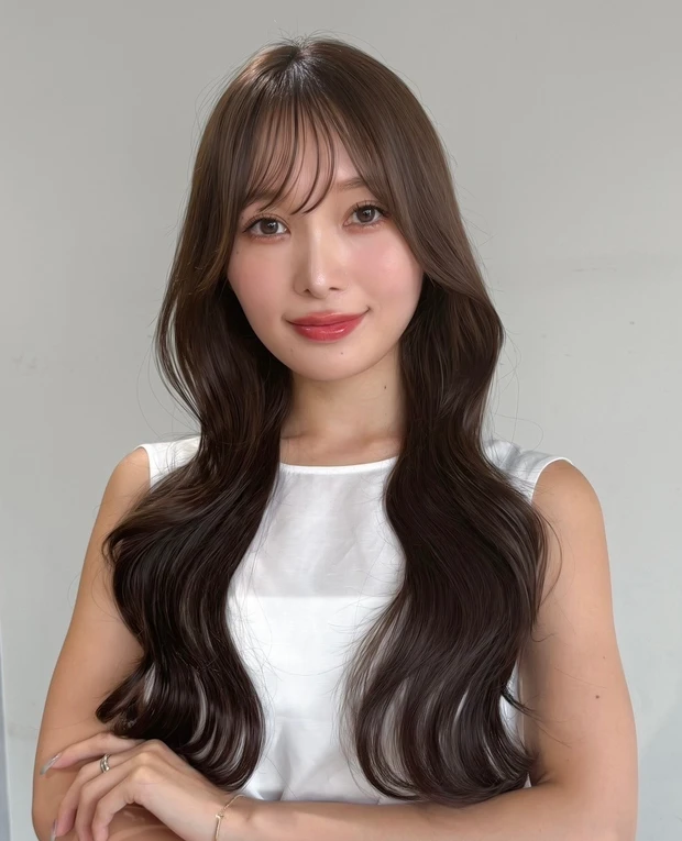 韓国風　髪型　ヨシンモリ×華やかウェーブロング