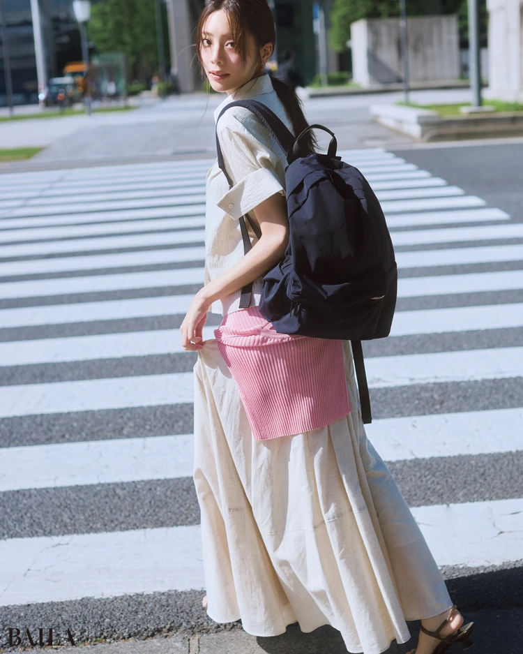 貴島明日香 リュックコーデ