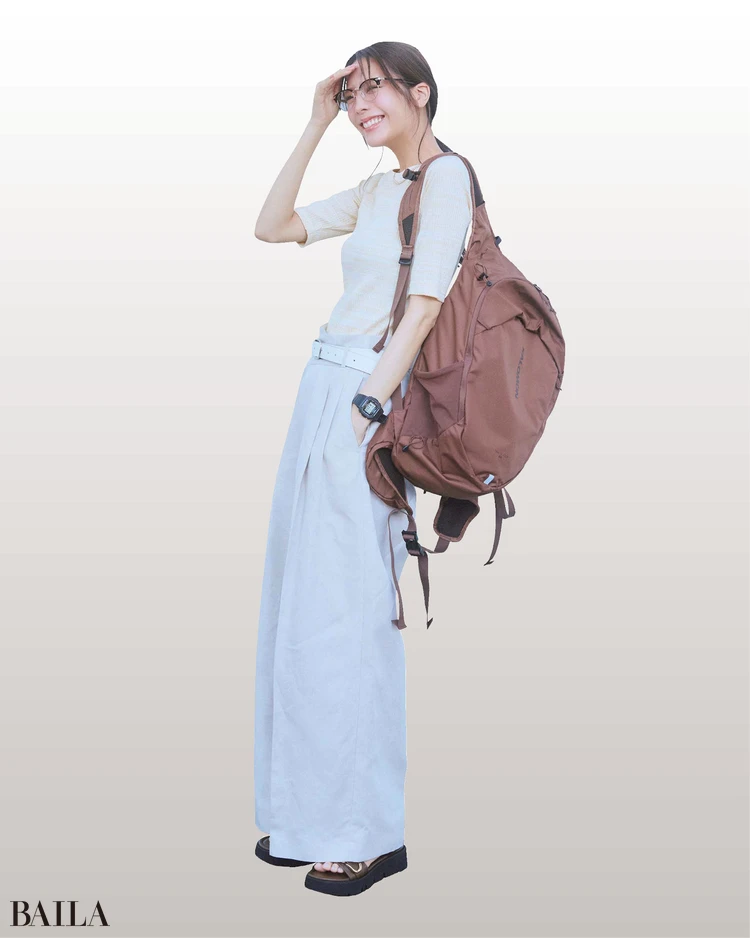 貴島明日香 リュックコーデ