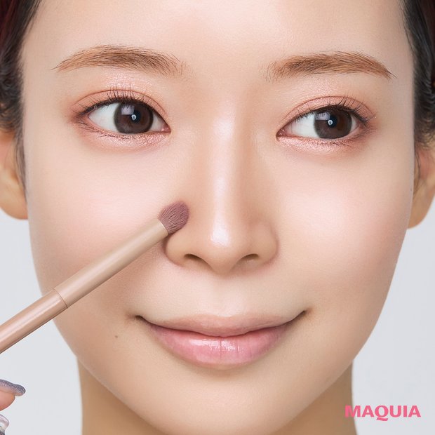 横顔美人　ノーズシャドウ　メイク　HOWTO